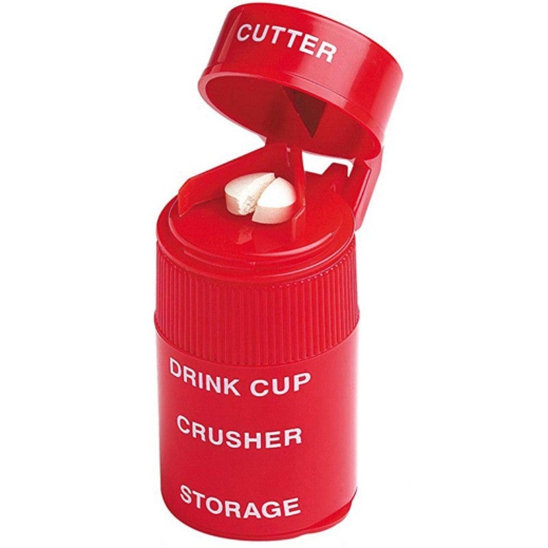 Same Pp Plastic Multi-Function Medicine Cutter Portable Three-In-One Tablet Storage Medicine Box Medicine Grinder - Image 3